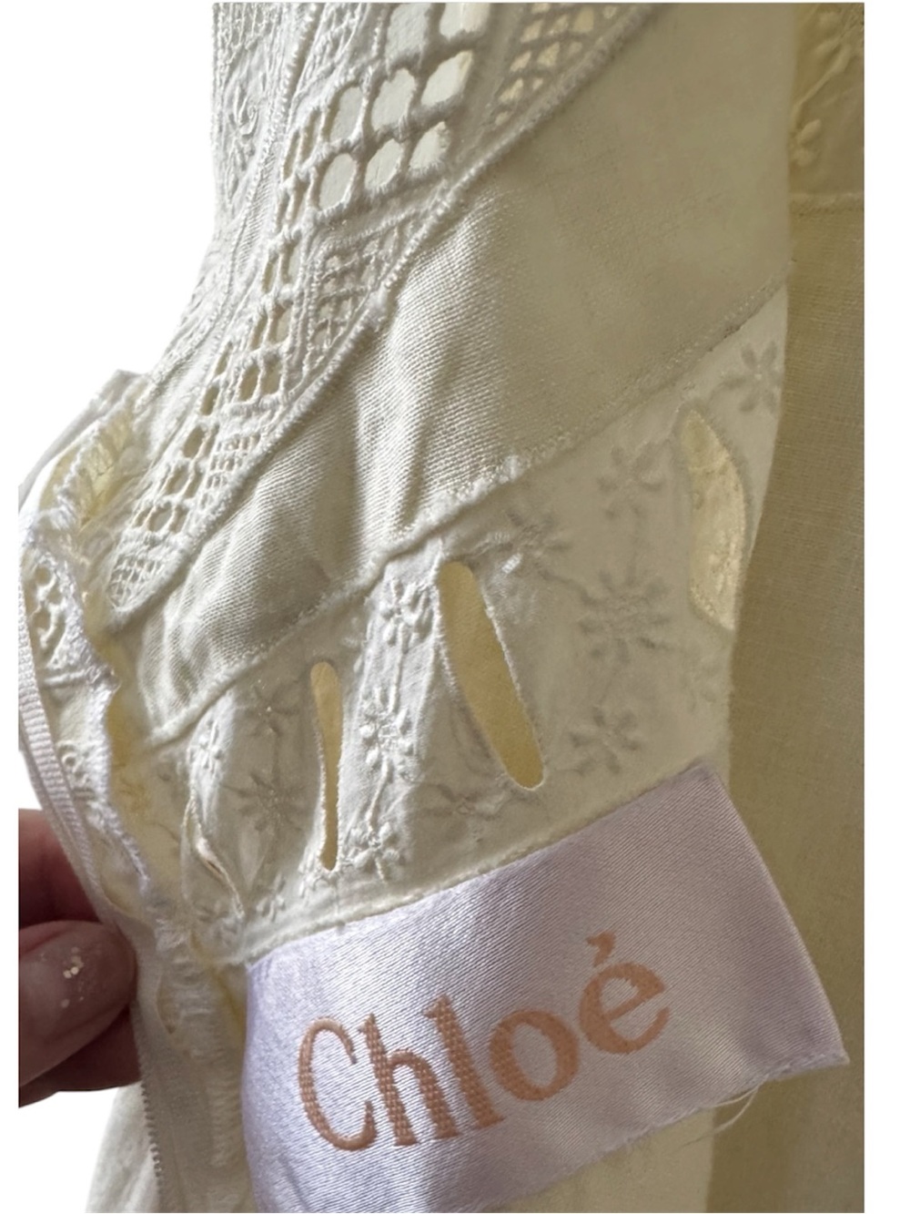 Chloe Cream Lace Insert Dress - Picture 8 of 10